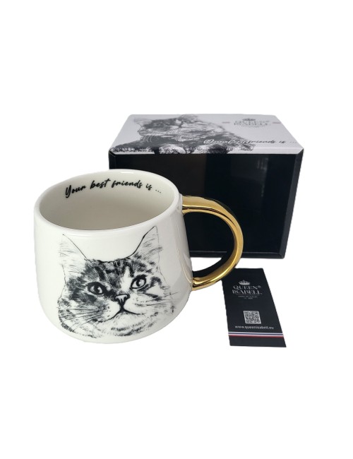 Duży złocony kubek - Kot...