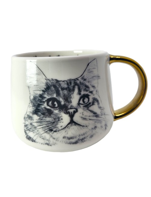 Duży złocony kubek - Kot...