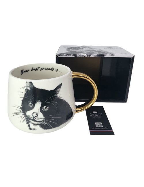 Duży złocony kubek - Kot...