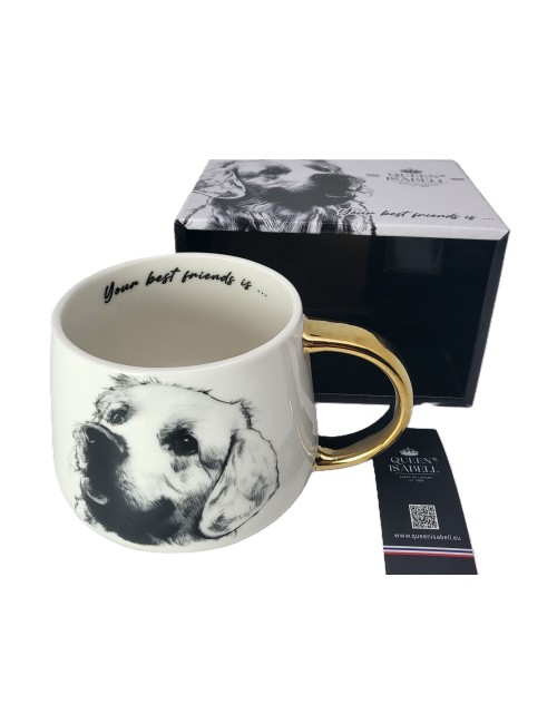 Duży złocony kubek - Labrador