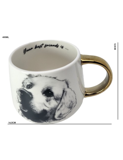 Duży złocony kubek - Labrador