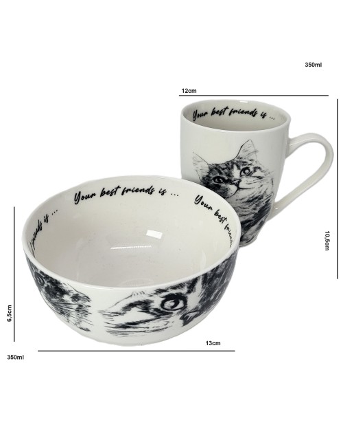 Kubek z miseczką - Kot sokoke