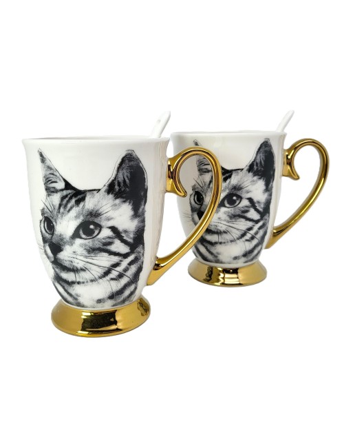 Zestaw złoconych kubków -...